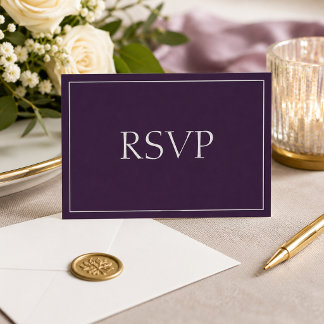 Réponse RSVP Prune et Argent Attrayante