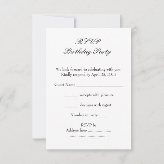 Réponse RSVP Quinceanera 15 Partie Rose violet ros (Dos)