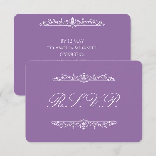Réponse RSVP Régence Violet (Devant / Derrière)