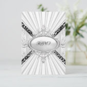 Réponse RSVP Réplique Léopard Diamant Blanc Noir (Debout devant)