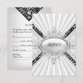 Réponse RSVP Réplique Léopard Diamant Blanc Noir (Devant / Derrière)