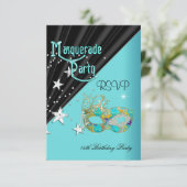 Réponse RSVP Réponse Anniversaire Partie Turquoise (Debout devant)