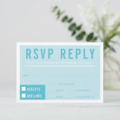 RÉPONSE RSVP RÉPONSE bloc moderne bleu turquoise (Debout devant)