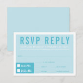RÉPONSE RSVP RÉPONSE bloc moderne bleu turquoise (Devant / Derrière)
