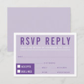 RÉPONSE RSVP RÉPONSE bloc moderne violet violet vi (Devant / Derrière)