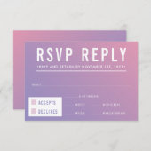 RÉPONSE RSVP RÉPONSE dégradé rose violet moderne (Devant / Derrière)