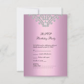 Réponse RSVP Réponse Fête Rose Diamant Blanc (Dos)