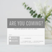 RÉPONSE RSVP RÉPONSE fun bold block dark grey (Debout devant)