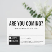 RÉPONSE RSVP RÉPONSE fun bold block noir blanc (Debout devant)