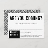 RÉPONSE RSVP RÉPONSE fun bold block noir blanc (Devant / Derrière)