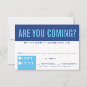 RÉPONSE RSVP RÉPONSE fun bold block royal bleu