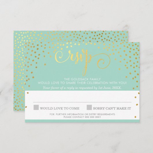 RÉPONSE RSVP RÉPONSE Minet mini confetti rustique  (Devant / Derrière)