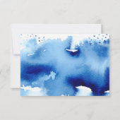 RÉPONSE RSVP RÉPONSE moderne aquarelle bleu splash (Dos)