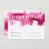 RÉPONSE RSVP RÉPONSE moderne aquarelle rose éclata (Devant / Derrière)