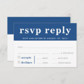 RÉPONSE RSVP RÉPONSE moderne audace garçon marine  (Devant / Derrière)