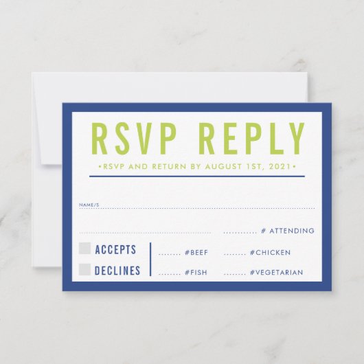 RÉPONSE RSVP RÉPONSE moderne audacieuse citron ble (Devant)