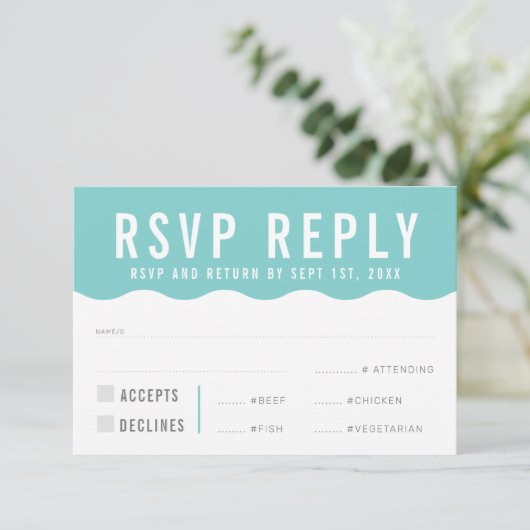 RÉPONSE RSVP RÉPONSE moderne audacieuse menthe à v (Debout devant)