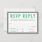 RÉPONSE RSVP RÉPONSE moderne bold garçon gris vert (Devant)