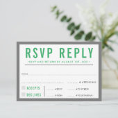 RÉPONSE RSVP RÉPONSE moderne bold garçon gris vert (Debout devant)