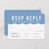 RÉPONSE RSVP RÉPONSE moderne bold mignon onde bleu (Devant / Derrière)