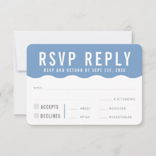 RÉPONSE RSVP RÉPONSE moderne bold mignon onde bleu