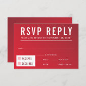 RÉPONSE RSVP REPONSE moderne dégradé rouge bordeau (Devant / Derrière)