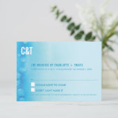 RÉPONSE RSVP RÉPONSE moderne ombre bleu eau (Debout devant)