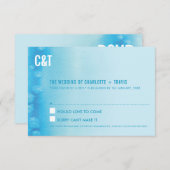 RÉPONSE RSVP RÉPONSE moderne ombre bleu eau (Devant / Derrière)