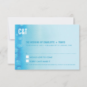 RÉPONSE RSVP RÉPONSE moderne ombre bleu eau