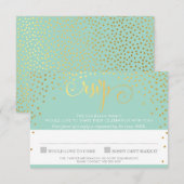 Réponse RSVP réponse rustique or mini confettis me (Devant / Derrière)