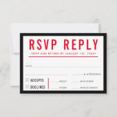 RÉPONSE RSVP RÉPONSE simple grille moderne noir ro (Devant)