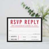 RÉPONSE RSVP RÉPONSE simple grille moderne noir ro (Debout devant)