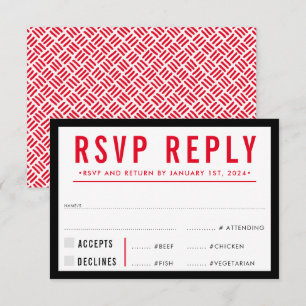 RÉPONSE RSVP RÉPONSE simple grille moderne noir ro
