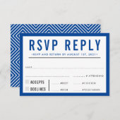 RÉPONSE RSVP RÉPONSE simple moderne audace bleu ro (Devant / Derrière)