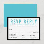 RÉPONSE RSVP RÉPONSE simple moderne audacieux noir (Devant / Derrière)