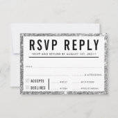 RÉPONSE RSVP RÉPONSE simple parties scintillant mo (Devant)