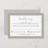 RÉPONSE RSVP RÉPONSE simple rayure motif gris (Devant / Derrière)