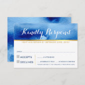 RÉPONSE RSVP RÉPONSE stylisée couleur bleue (Devant / Derrière)