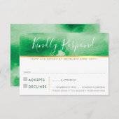 RÉPONSE RSVP RÉPONSE stylisée couleur vert kelly (Devant / Derrière)