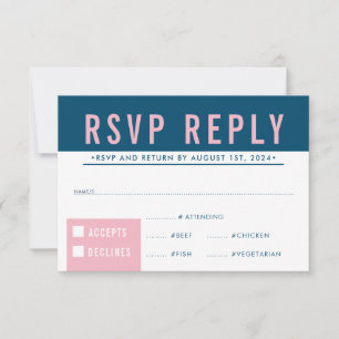 RÉPONSE RSVP RÉPONSE type de bloc moderne bleu ros