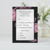 Réponse RSVP Rose Abstraite avec Choix de Menu (Debout devant)