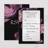 Réponse RSVP Rose Abstraite avec Choix de Menu (Devant / Derrière)