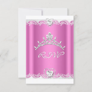 Réponse RSVP Rose Blanc Dentelle Quinceanera