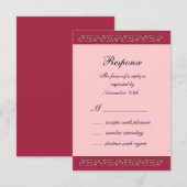 Réponse RSVP Rose et Perles (Devant / Derrière)