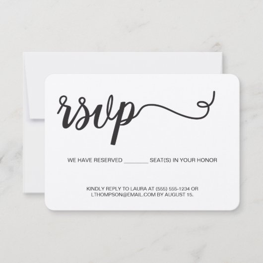 Réponse RSVP rustique sans envoyer de siège réserv (Devant)