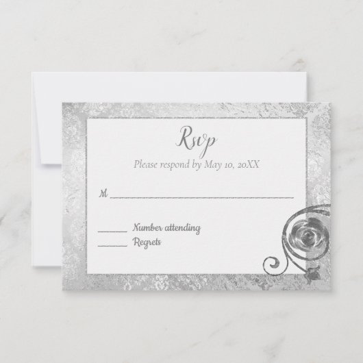 Réponse RSVP Silver Rose (Devant)