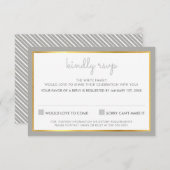 Réponse RSVP simple motif rayure grise (Devant / Derrière)