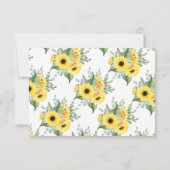Réponse RSVP Sunflowers Greenery Carte Mariage (Dos)
