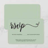 Réponse RSVP vert sauge simple sans réservé par co (Devant / Derrière)