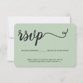 Réponse RSVP vert sauge simple sans réservé par co (Devant)